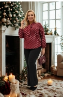 M26225 BLUZKA AMELIA WZÓR GROCHY NA BORDO M26225 BLUZKA AMELIA WZÓR GROCHY NA BORDO